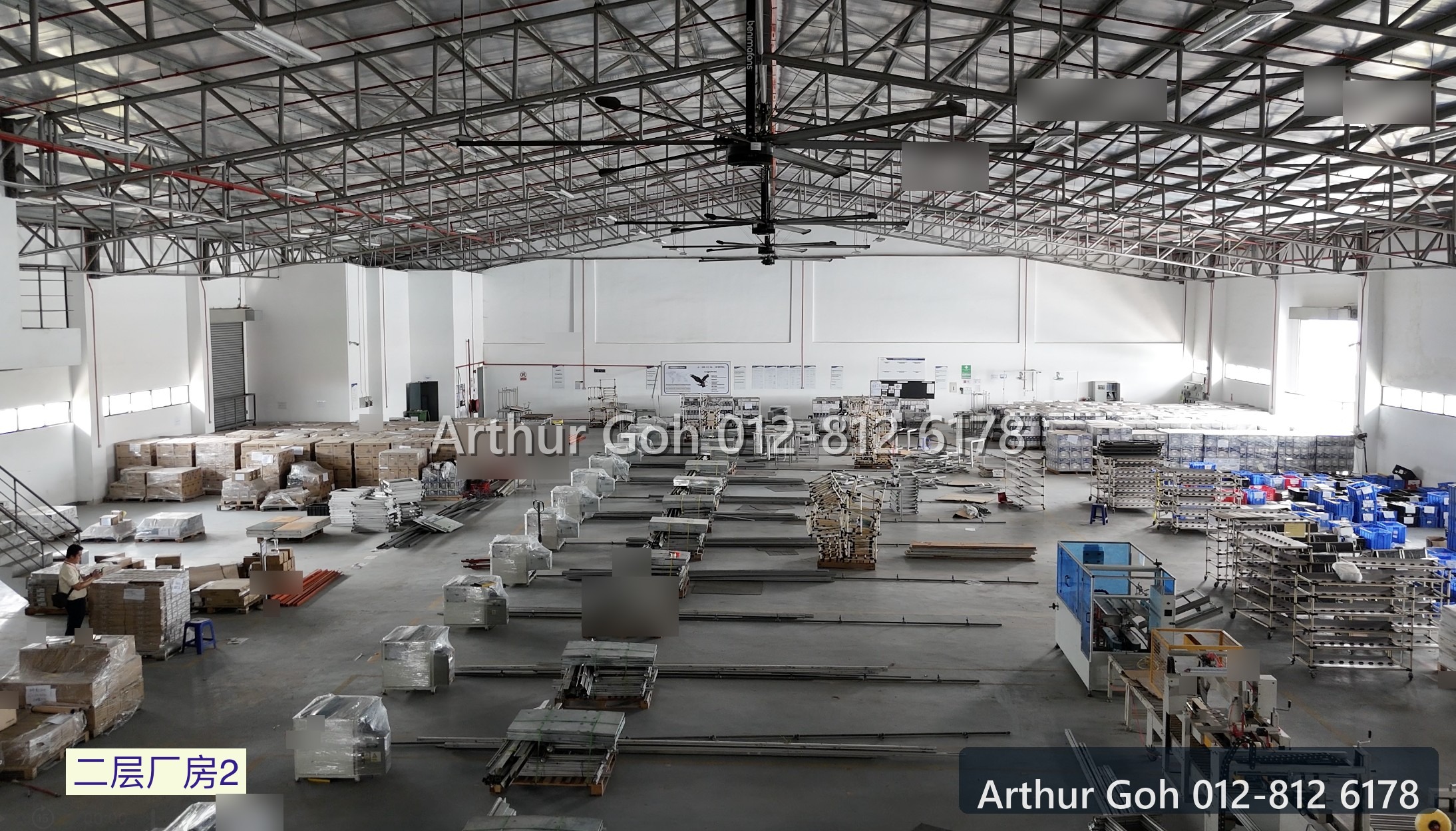 Elevated second-floor industrial warehouse with open production space