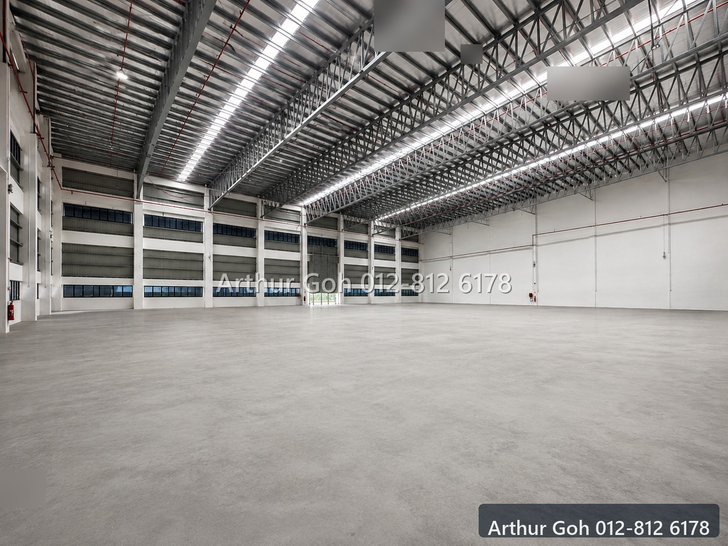Expansive semi-detached factory warehouse interior