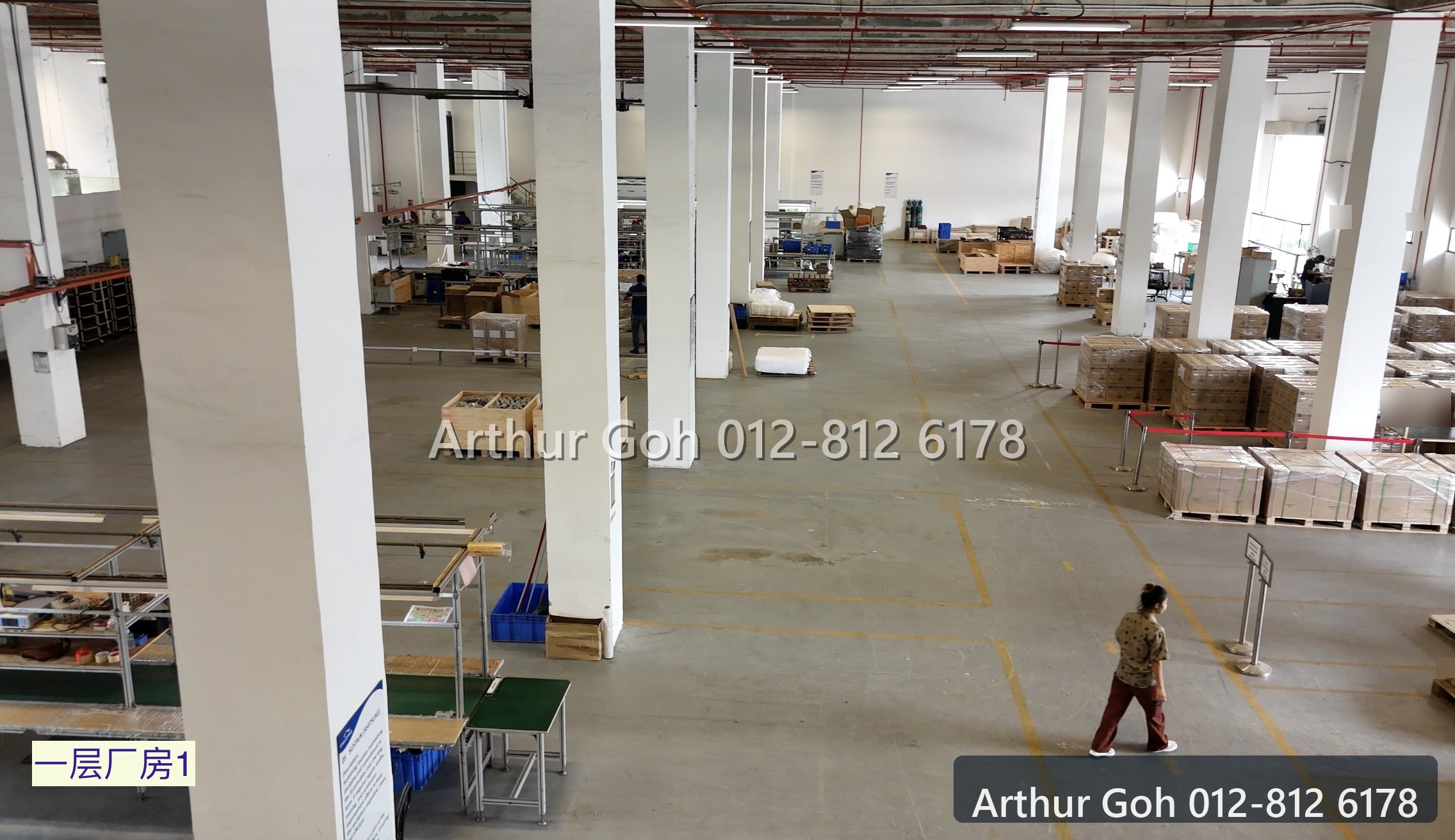 Open first-floor warehouse with production area
