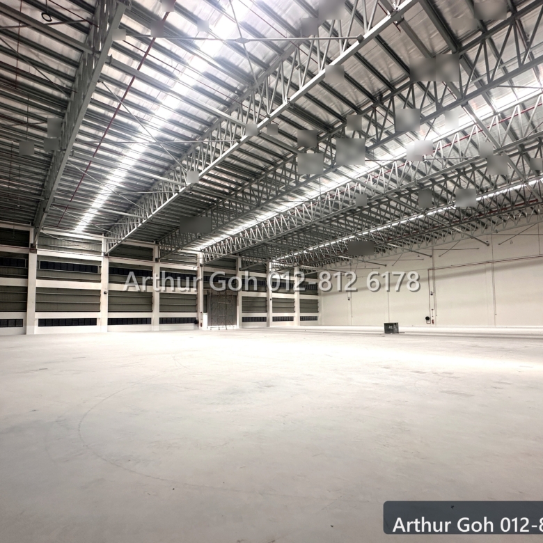 Wide-angle industrial warehouse interior