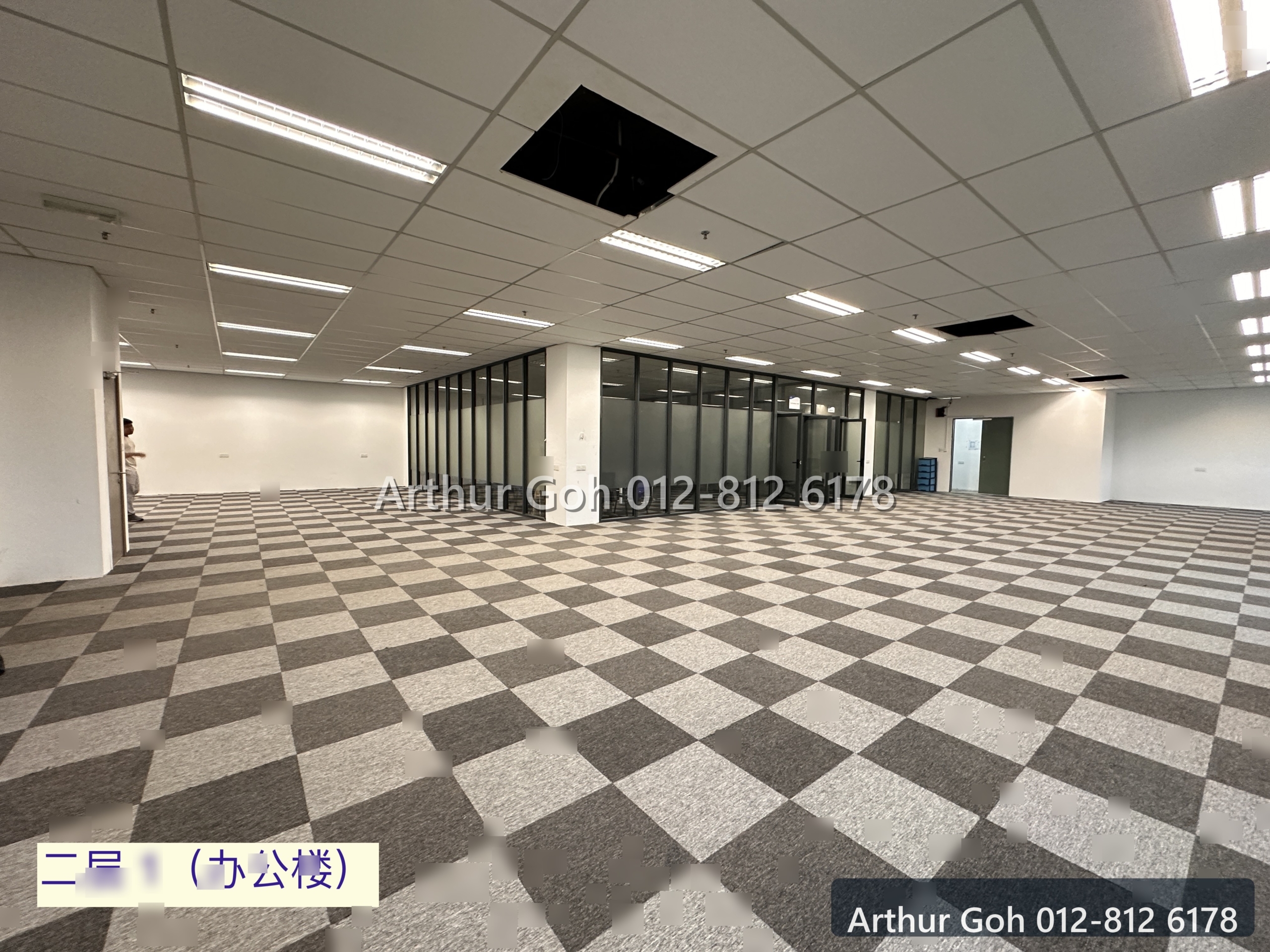 Spacious second-floor office interior