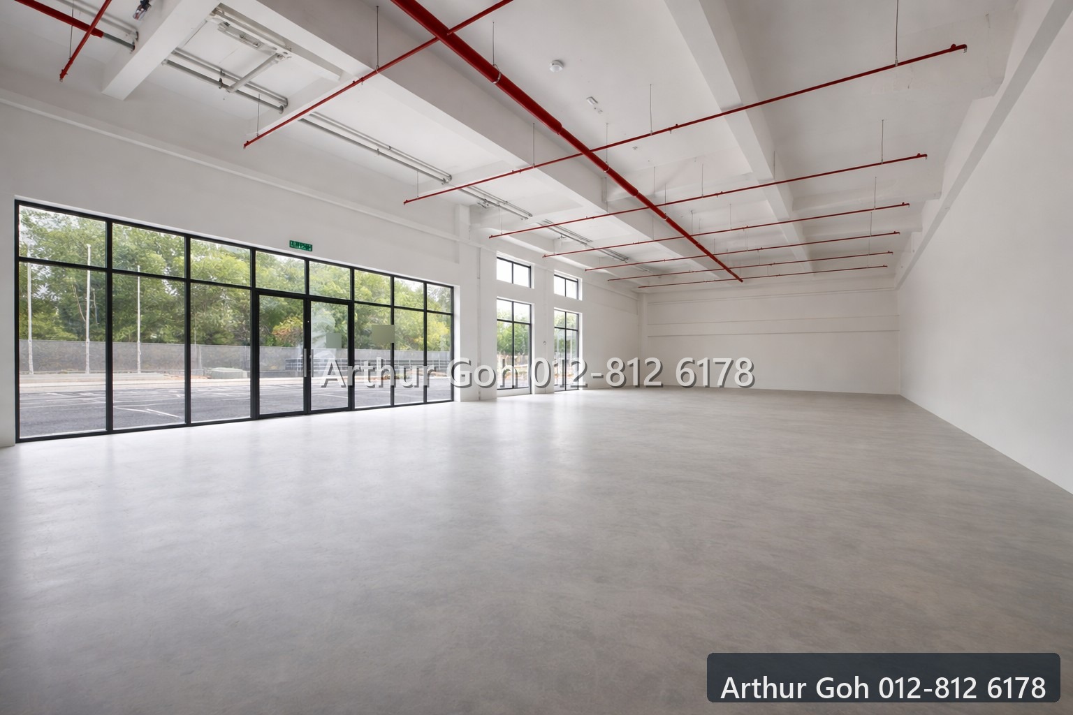 Bright showroom interior with open floor plan