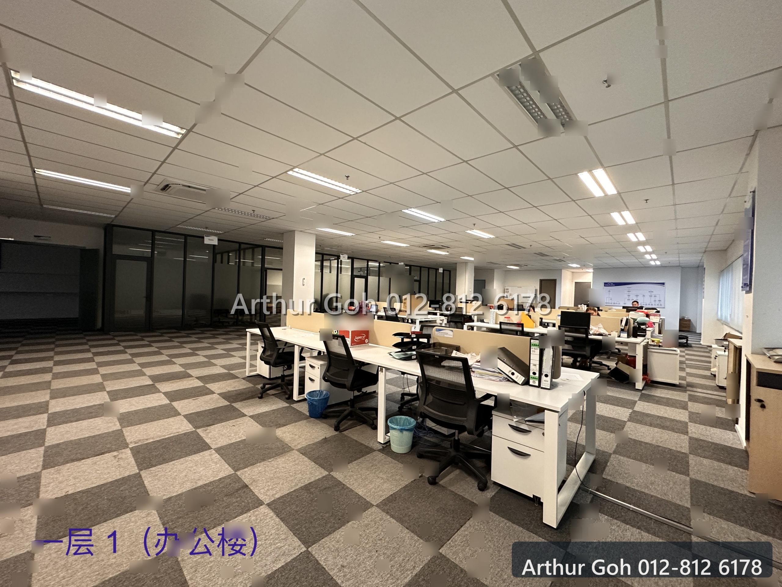Open first-floor office workspace