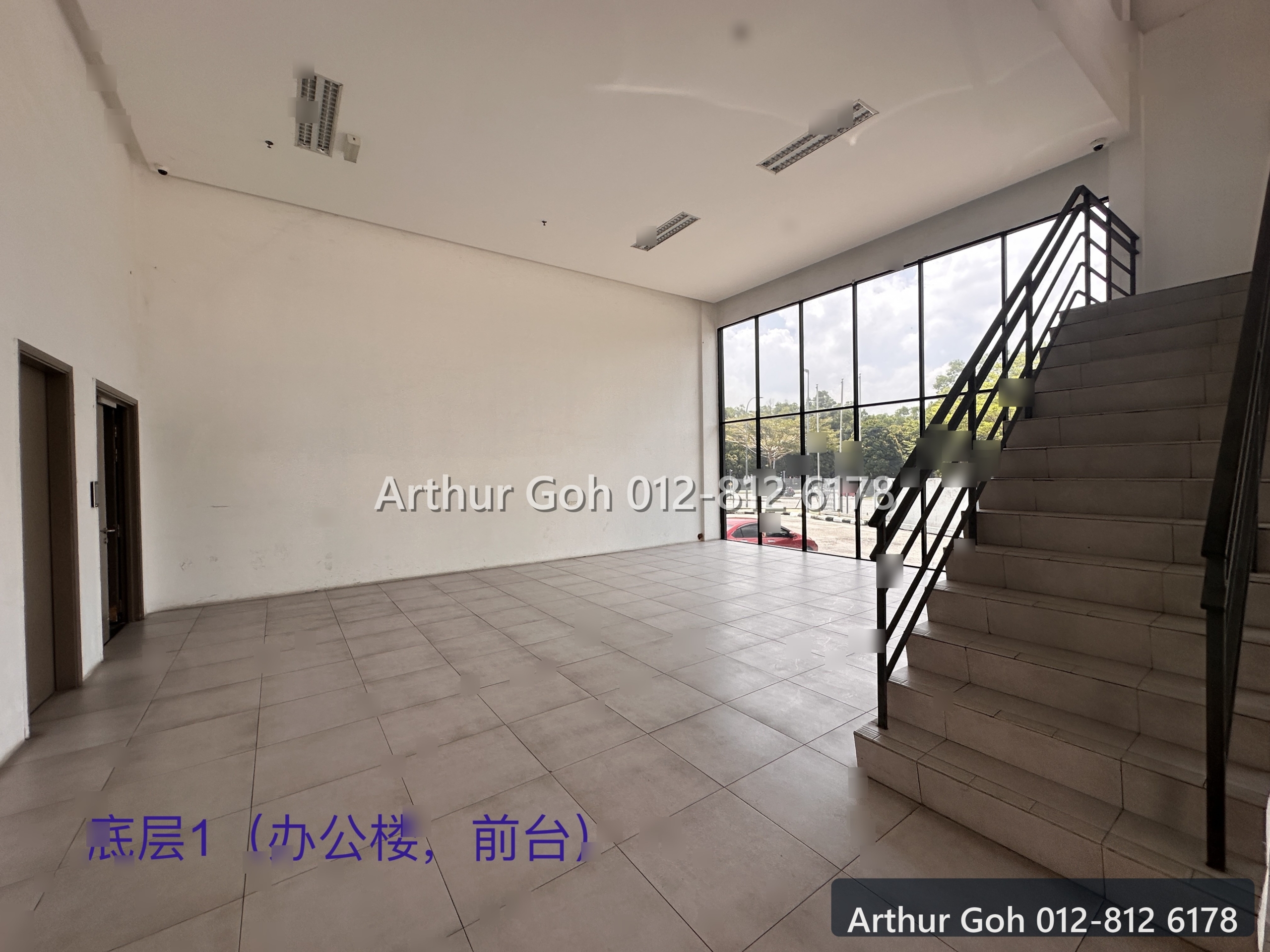 Ground-floor office reception and stair area